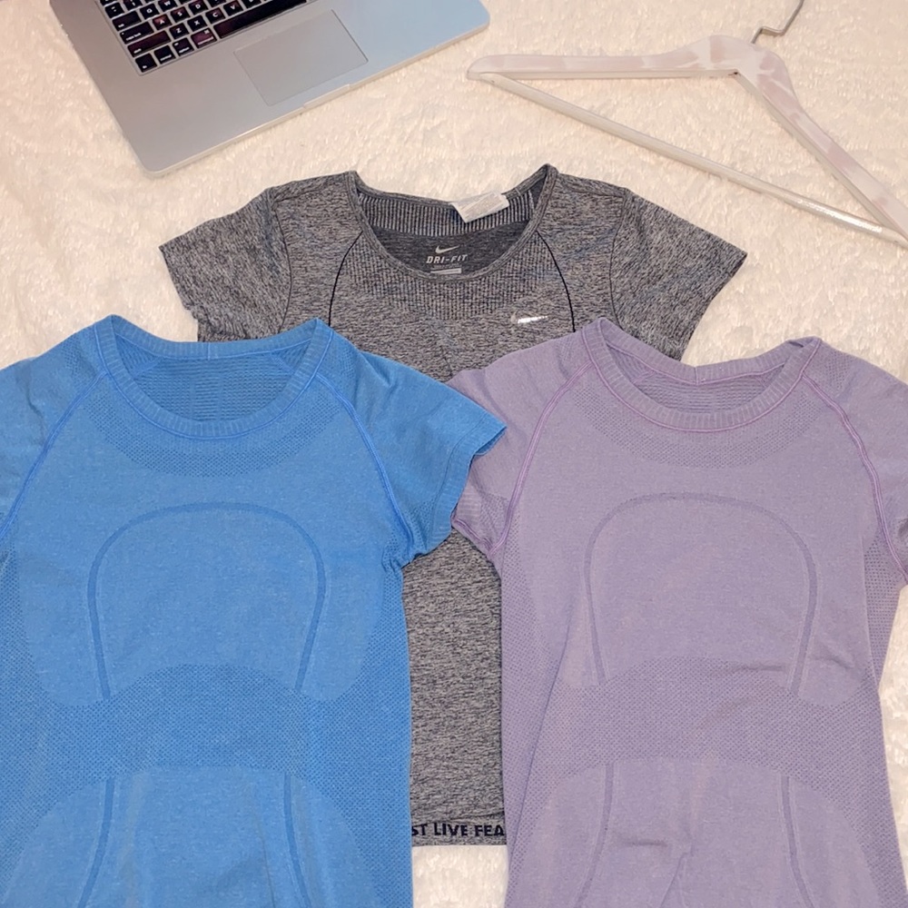 2 Lululemon Shirts + 1 Nike Shirt, all fit a Small
